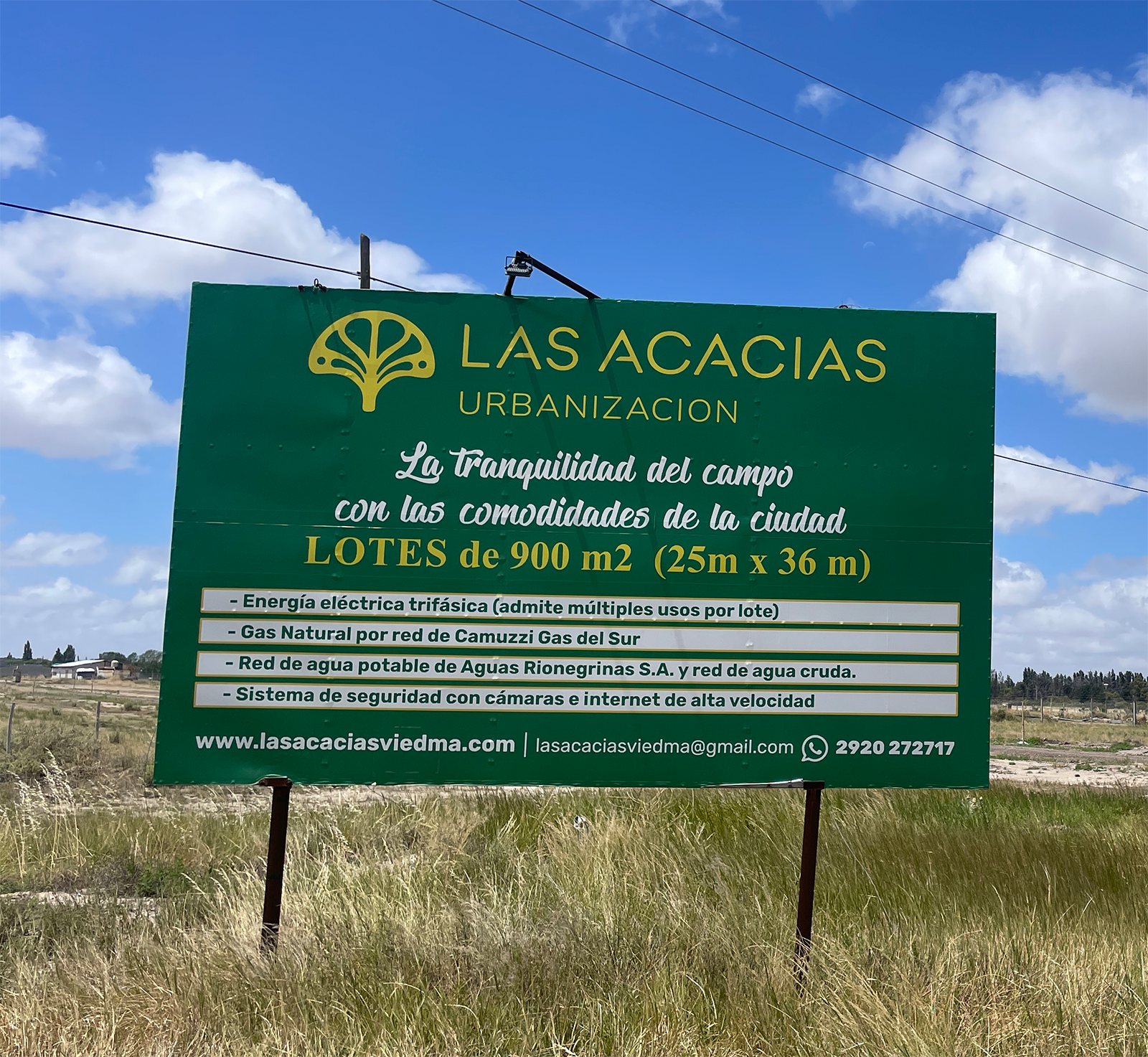 Cartel Las Acacias Viedma